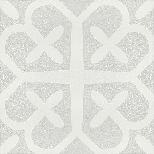 Miniatura 9 de Alow Azulejos de suelo impermeables para despegar y pegar, suelo floral gris para despegar y pegar, suelo de vinilo fácil de bricolaje y adecuado