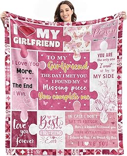 Gifts for Girlfriend from Boyfriend - Valentines Day Girlfriend Gifts for Birthday Mothers Day Christmas - Anniversary Romantic Gift for Her Women - Cute GF Gift Ideas - Soft Flannel Blanket 60"x50"
