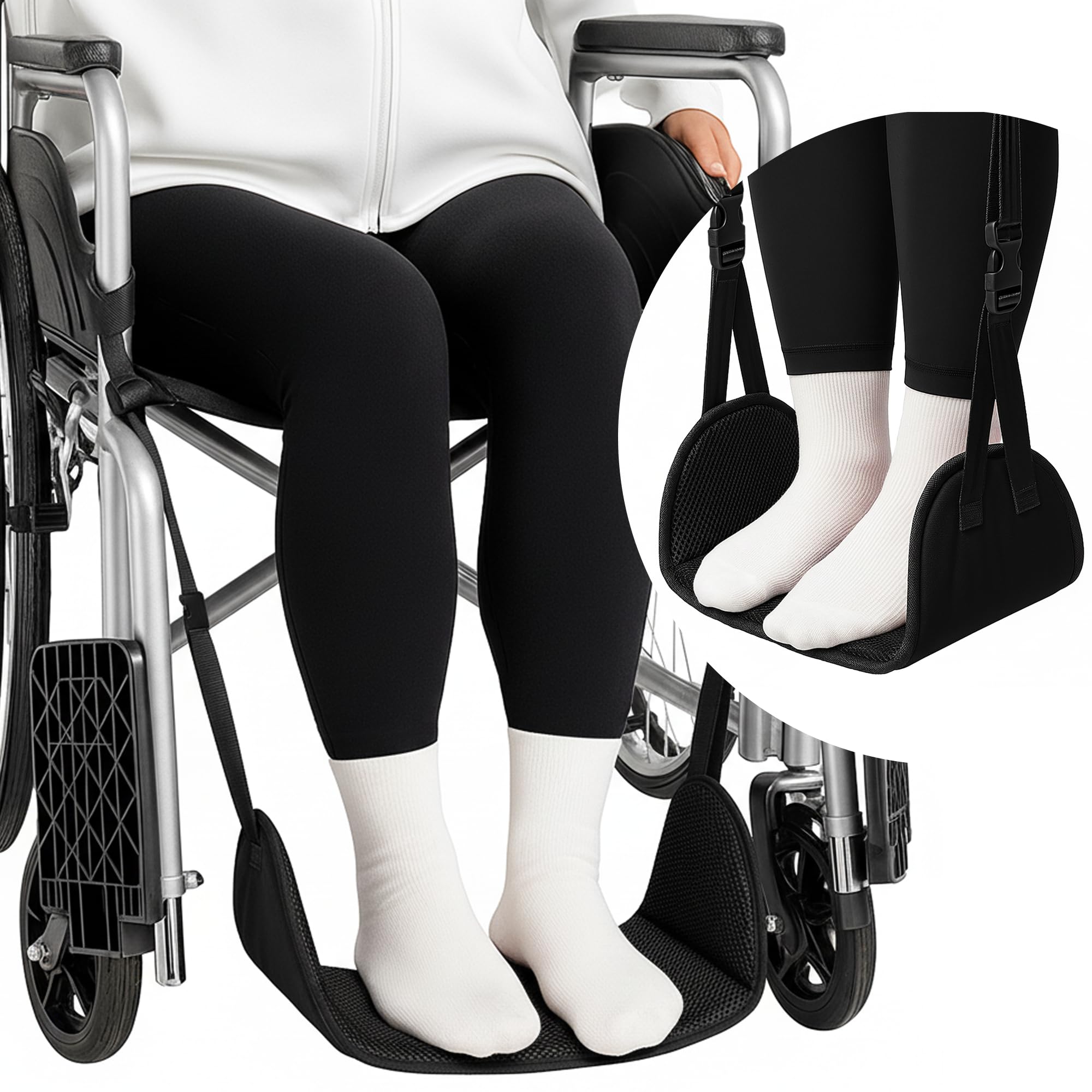 SPRING SEAON Wheelchair Foot Rest Hammock Sling with Adjustable Leg Support
