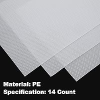 Vista 4 de 12PCS 14 Count Plastic Mesh Canvas Sheets, 14 CT Perforated Plastic Stitching Canvas Cross Stitch PlasticMesh Canvass for Embroidery, Crafts DIY