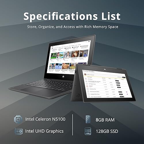 Miniatura 2 de HP Laptop 2 en 1 2022 Pro x360 Fortis G11 Multi-Touch 2 en 1, procesador Intel pentium N6000, 8 GB de RAM, 128 GB PCIe SSD, gráficos Intel UHD,