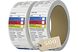 Right to Know Chemical Labels: 500 SDS Stickers for Safety Information