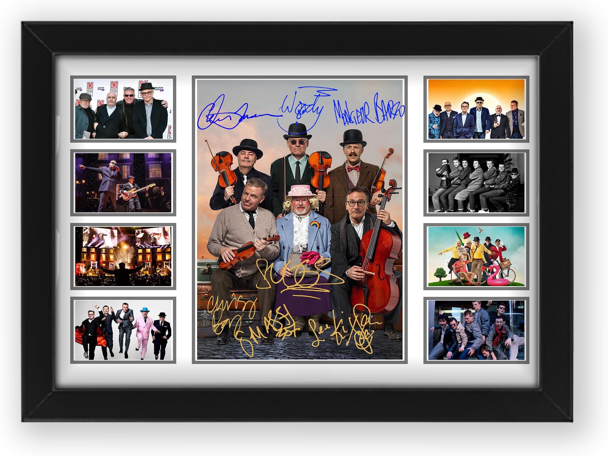 AllStarMedia Madness Pop Band Autograph Music Collage Print Signed Poster Print - Limited Edition Autograph Fan Gift – Collectible Memorabilia Merchandise (Framed A4 (30x21cm))