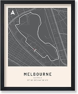 Poster Master Melbourne Poster - Race Track Print - Australia Art - Melbourne Race Track Art - Car Racing Illustration - Sports Picture - Race Circuit Design - Great Office or Garage Decor - 8x10 UNFRAMED Wall Decor