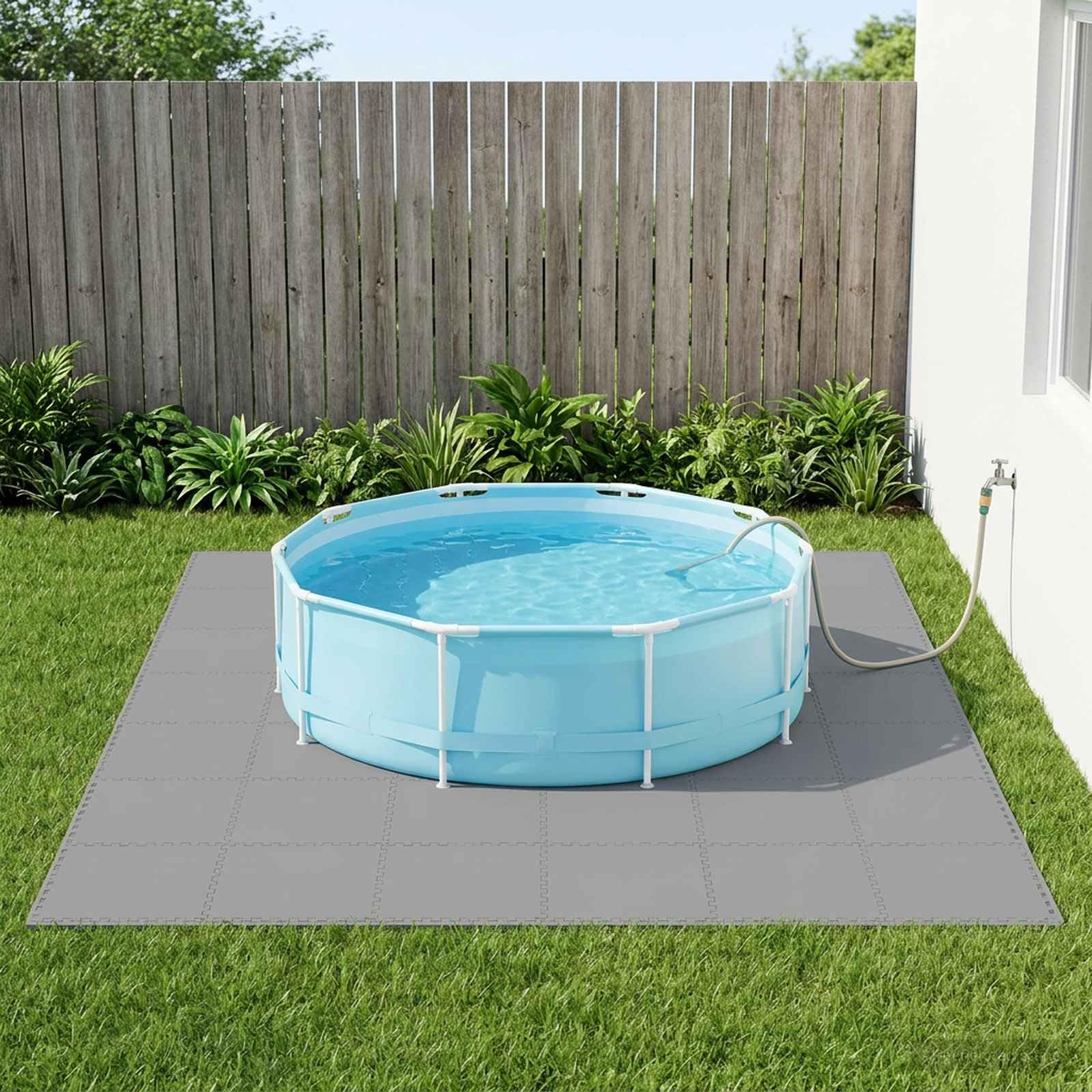 Tapis de Sol de Piscine 50 pc Gris 18 m² Mousse EVA,Bâches de piscines & Tapis de Sol,3433298