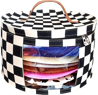 Memfish Hat Boxes,Hats Organizer,Hat Box for Women Storage Travel Hats Carrier Case Large Round Floopy Cowboy Men Cowboys Caps Clothes Closet Storage Foldable with Lids
