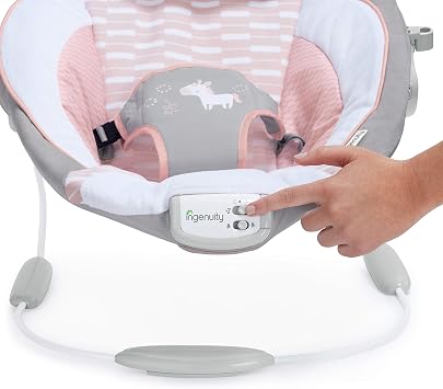 Ingenuity RelaxingMother's Lap, Sounds and Vibrations, 0-6 Months, Up to 9 kg - Flora the Unicorn (Pink)
