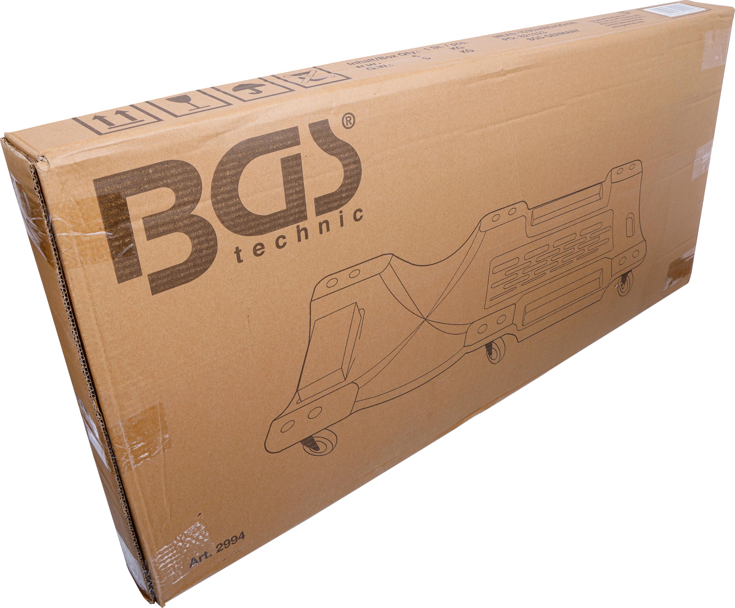 BGS 2994 | Carrello sottovettura imbottito | 1000 x 510 mm