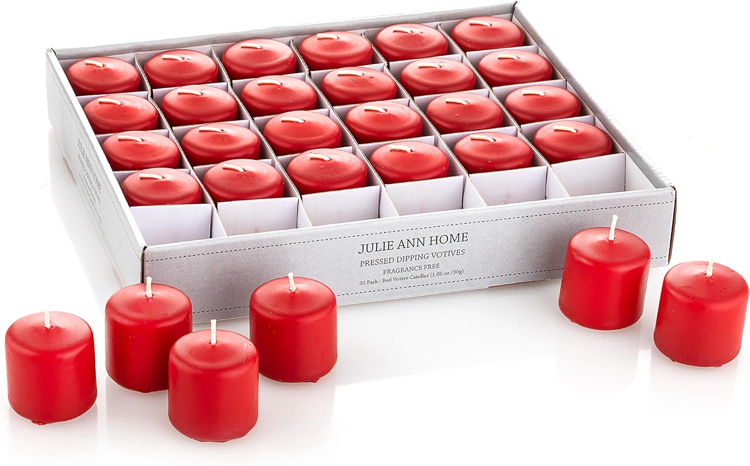 Red Unscented Votive Candle Set of 30 Bulk Pack for