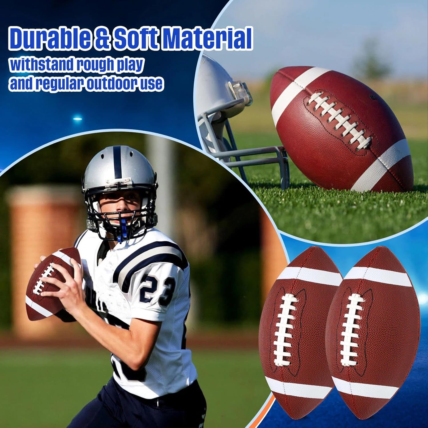 Jenaai 5 Set of Sport Balls, Assorted Official Size Athletic Balls Include Basketball Football Soccer Volleyball Playground Ball with Bags and Pumps, Sports Balls Pack for Kids Toys Gift - Image 5