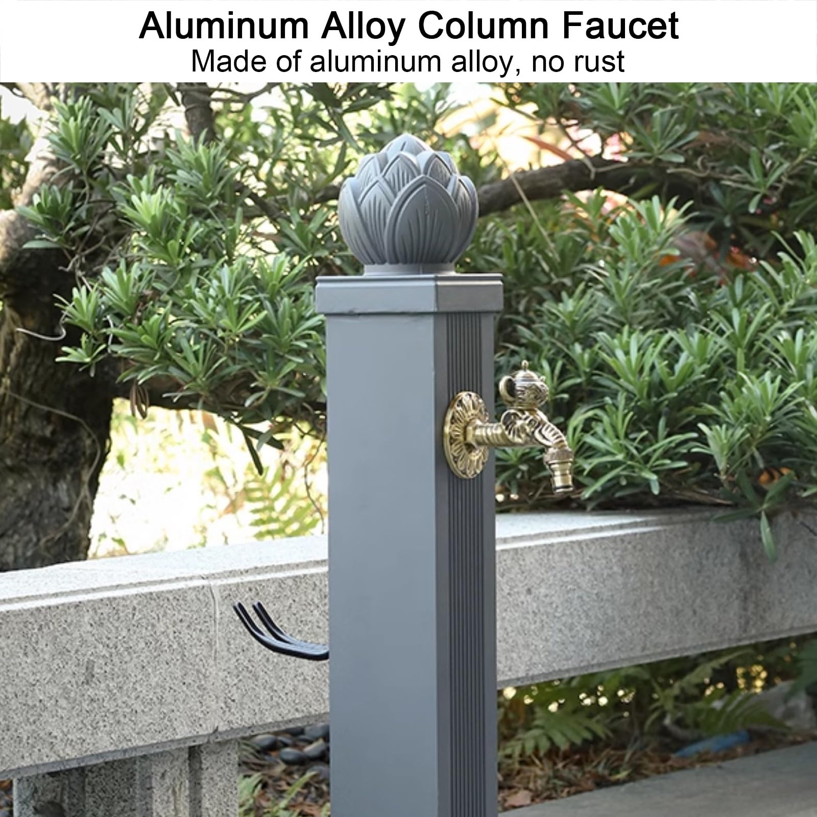 Soporte ajustable para manguera de agua, hidrante de incendios duradero con organizador de mangueras para riego y lavado eficientes en jardín, granja, patio trasero