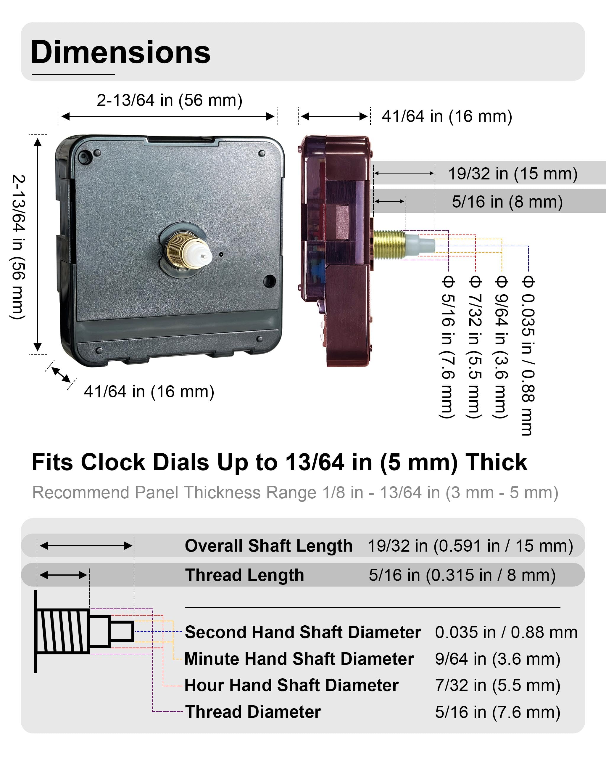Mécanisme d'horloge de rechange, mouvement à quartz avec aiguilles et kit moteur