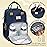 RUVALINO Diaper Bag Backpack, Multifunction Travel Pack Maternity Baby Changing Bags, Large Capacity, Waterproof, Peacock Blue