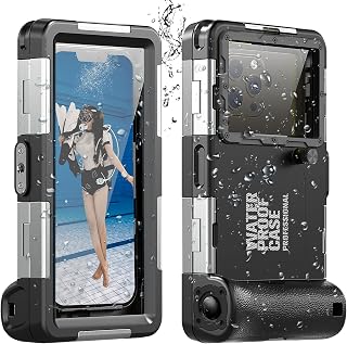 2026 Underwater Phone Cases for Snorkeling, Waterproof Phone Case for Phone 17/16/15/14/13/12Pro Max for Galaxy S25/S24/S23/S22/S21,Scuba Underwater Photo Video Silver