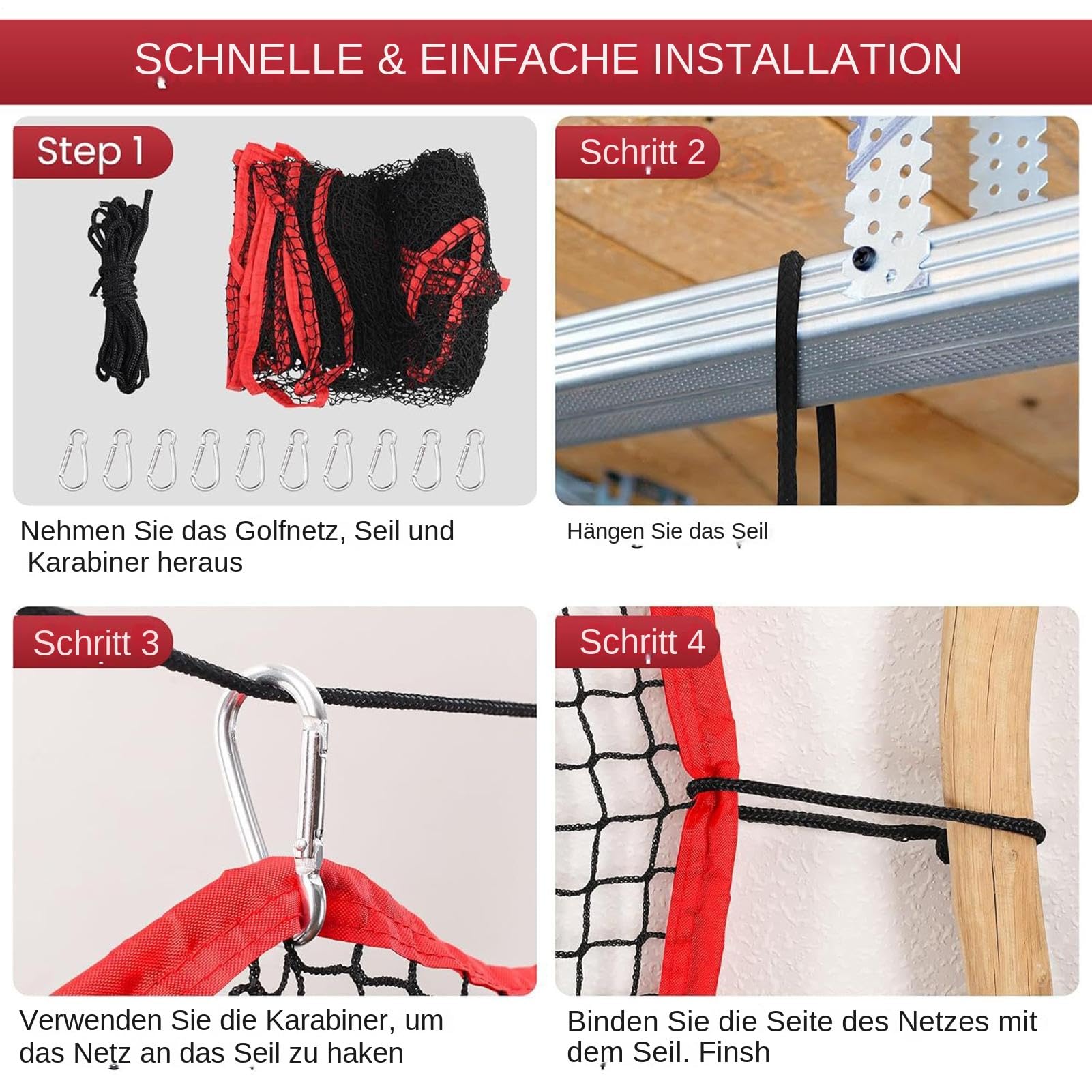 Baseball-Trainingsnetz – 10 x 10 Fuß großes Sportschlagnetz, langlebiges Ballfangnetz, einfacher Aufbau im Garten | Ideal für Baseball, Softball, Golf, Fußball, Schlagtraining, Jugendtraining, Heimspo