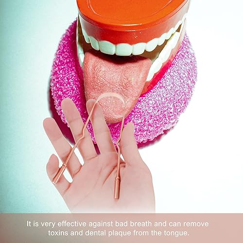 Miniatura 2 de FOMIYES Raspador, cepillo de cobre con estuche de viaje, herramienta de limpieza para el cuidado bucal para el mal aliento