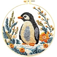 Zhenqing Penguin Embroidery Kit for Beginners, Pre-Printed Animal Craft