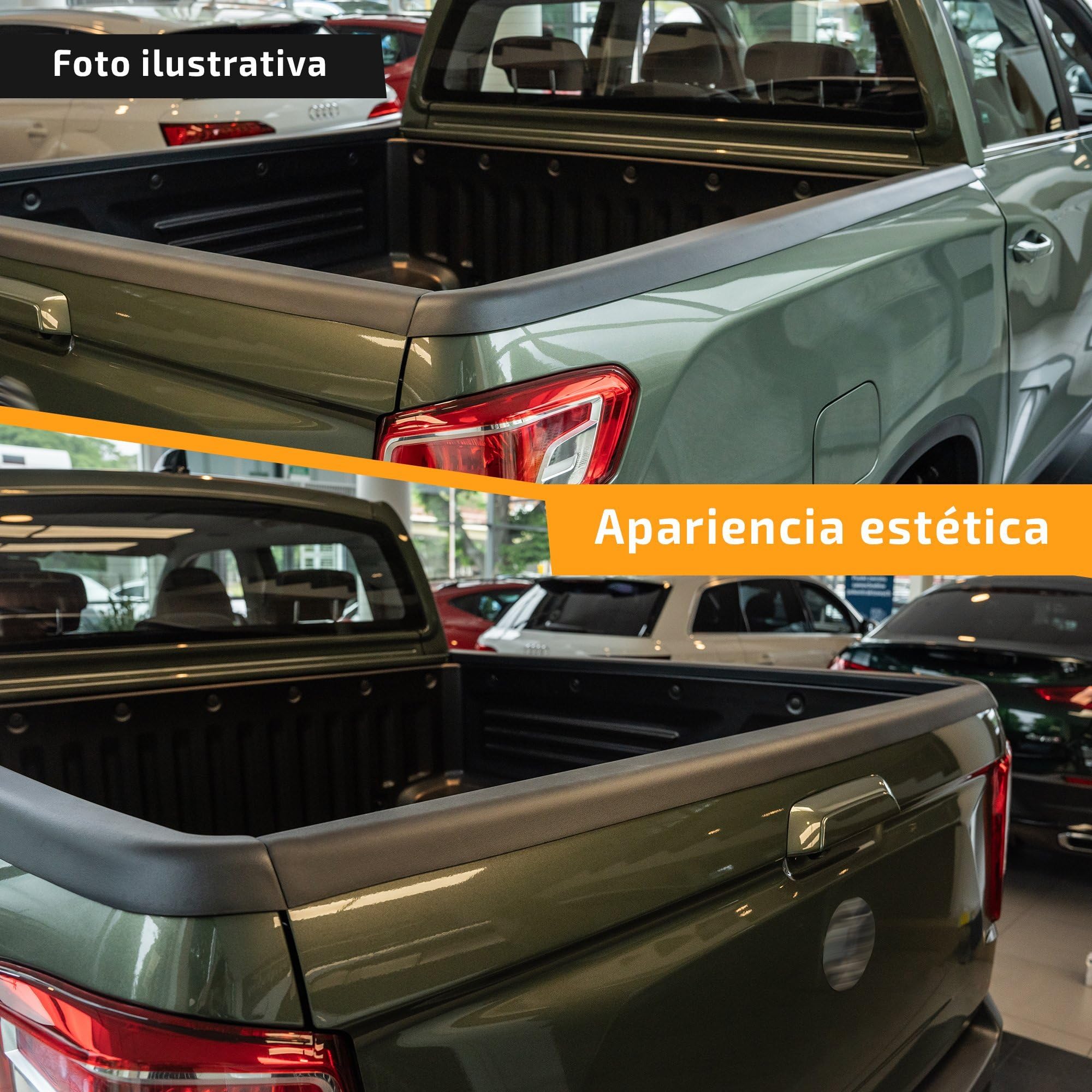 CHROMEMASTER Cubierta del Borde para la Superficie de Carga del Pick-up Compatible con SsangYong Musso 4D 2018+ | Tira Protectora para el Borde de Carga; Protección contra Rayones y Daños a la Solapa