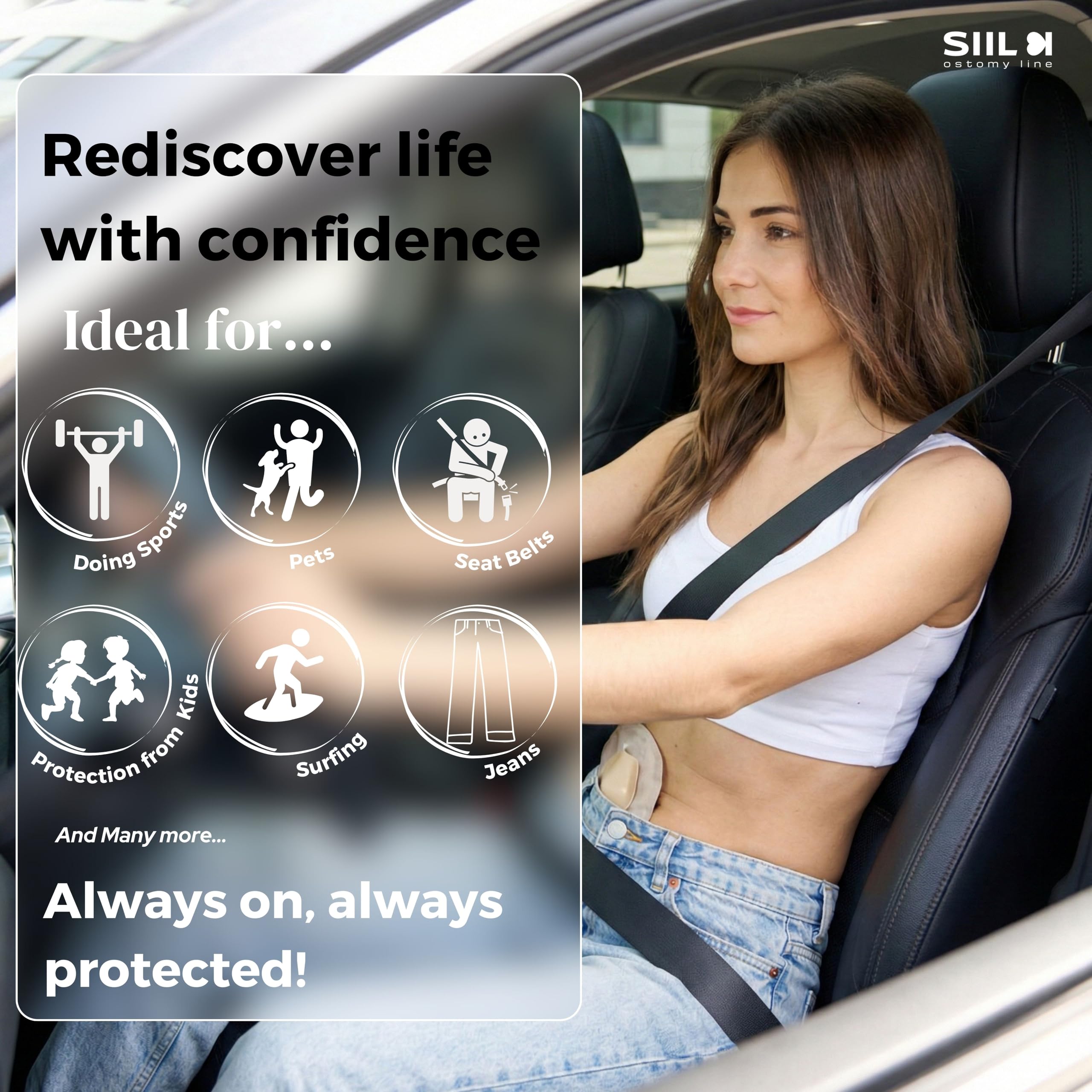 SIIL Protector de estoma | Protector de Ostomia Ostomy | Accesorios de Ostomia | Stoma protector | Stoma Shield | Stoma Guard