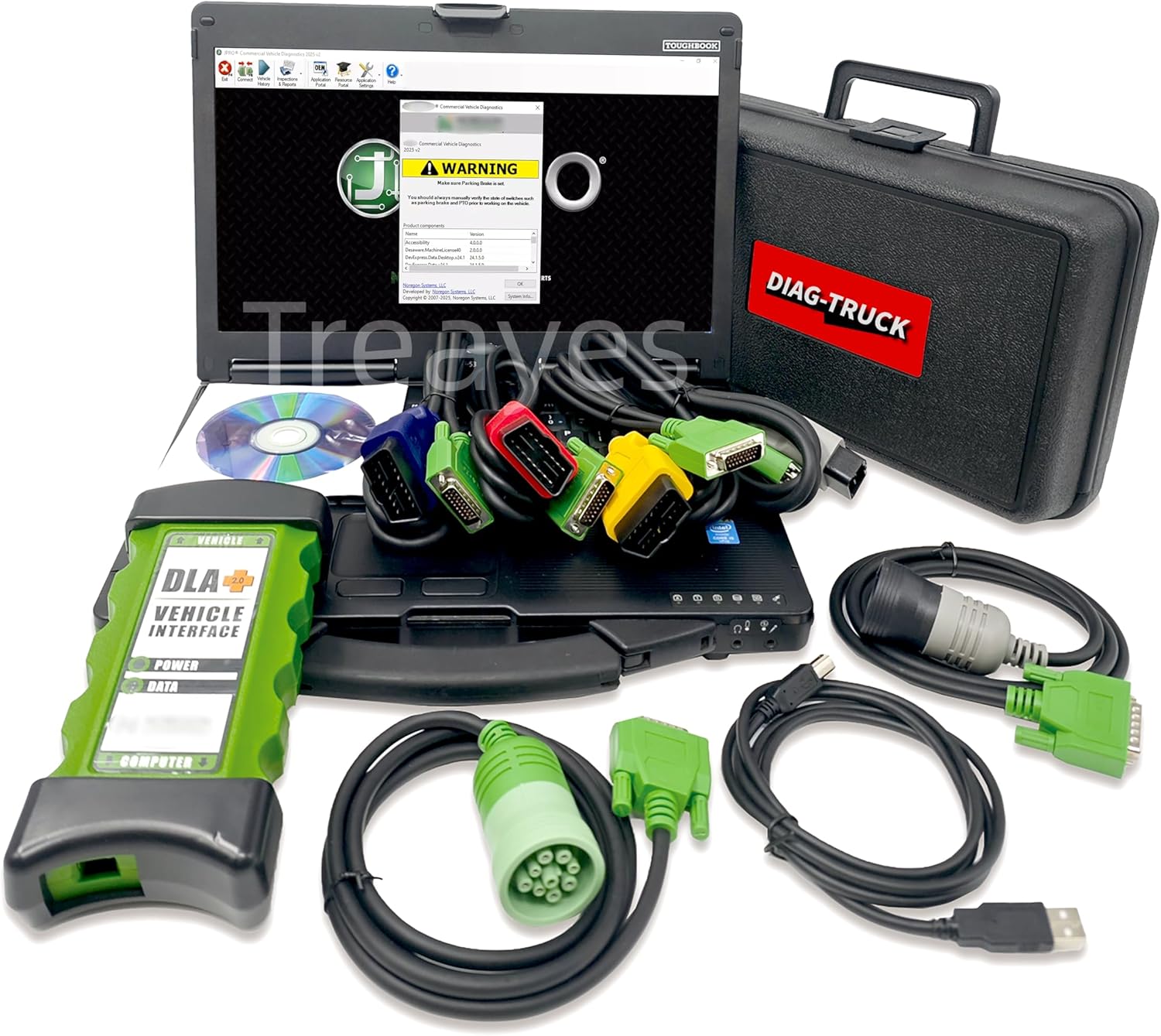 Comprehensive Tester for Professional Diagnostic Tool 2025 V2 Heavy Duty Truck Scanner DLA+ 2.0 Adapter Kit (DLA2.0+ Laptop CF53)