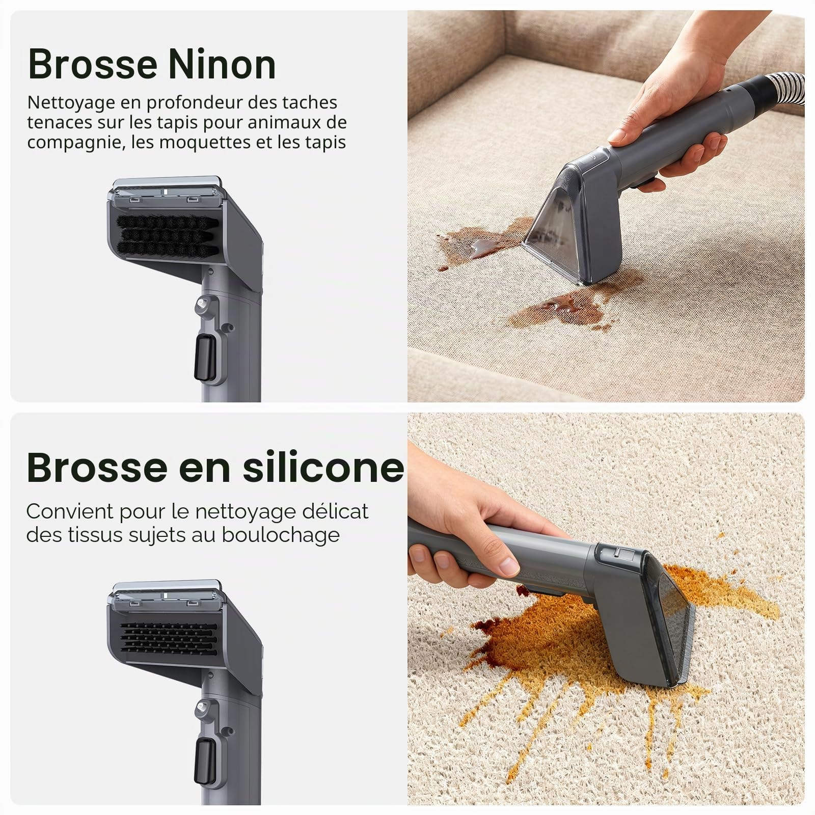 Lubluelu Shampouineuse Canapé Injecteur-Extracteur 600 W, 20 kPa – Nettoyeur Tapis et Moquettes Portable avec Fonction Auto-Nettoyante, Long Tuyau pour Canapés, Tapis et Intérieur de Voiture