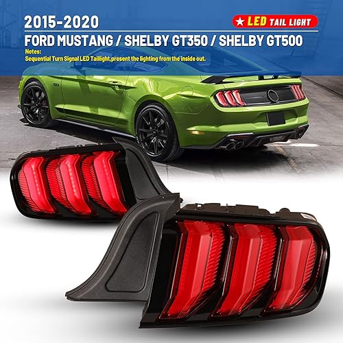 Miniatura 2 de Luces traseras compatibles con Ford Mustang Coupe y Convertible 2015-2022 / Mustang Shelby GT350 2016-2020 / Mustang Shelby GT500 2020-2022 Conjunto