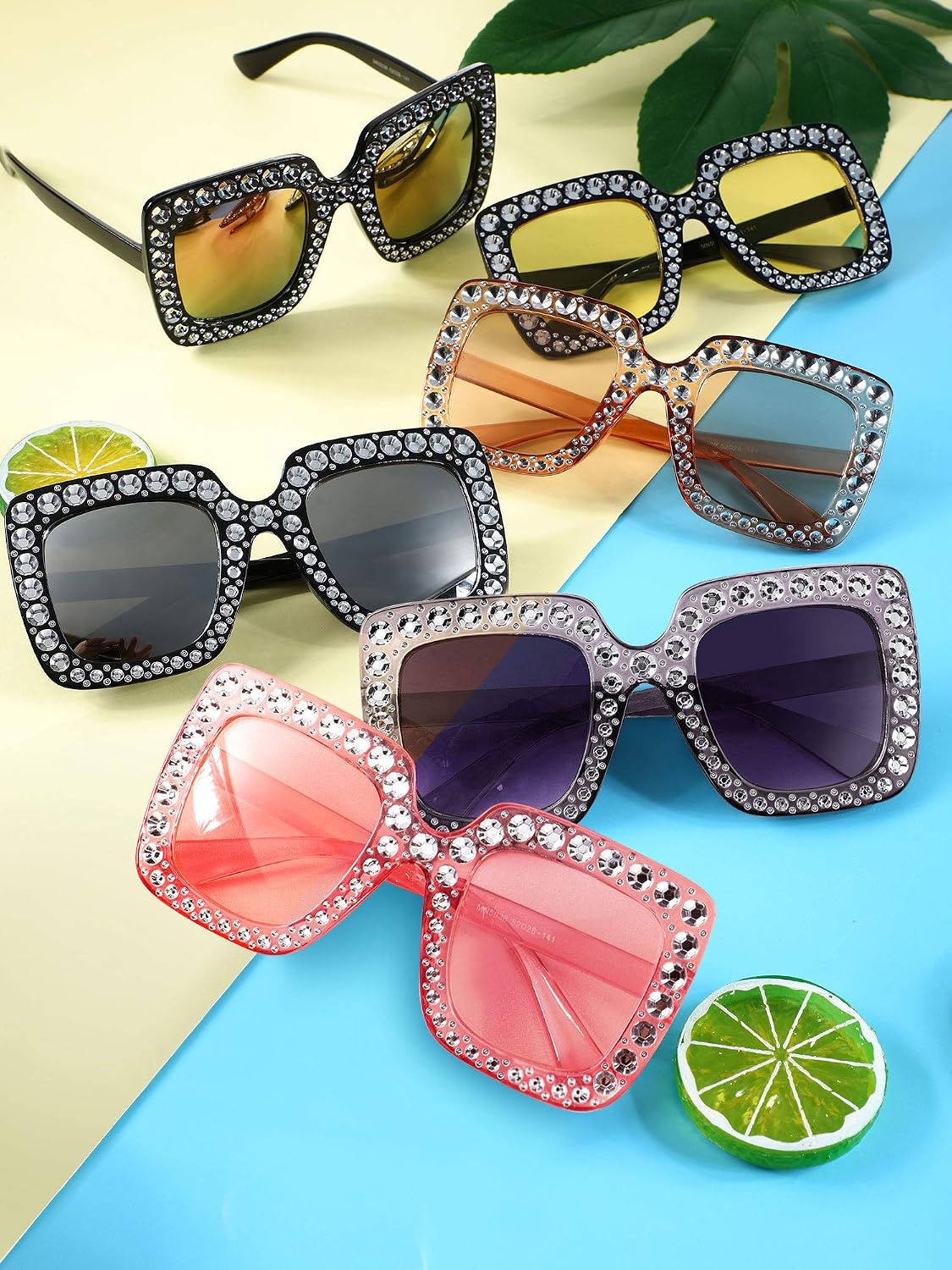 Frienda Rhinestone Sunglasses Women Bling Oversize image 5