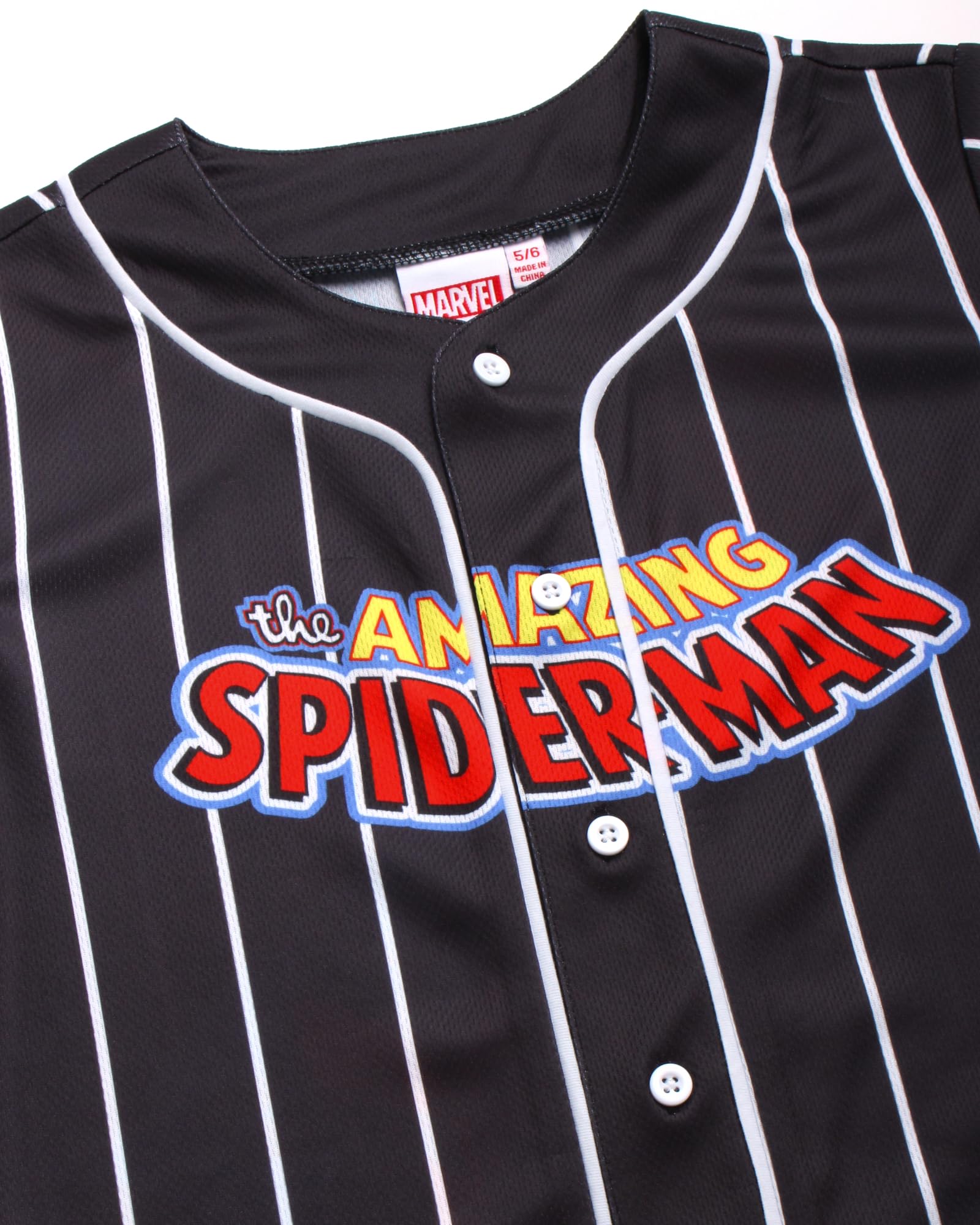 Marvel Spider-Man - Maglietta da baseball per ragazzi, alla moda, sportiva, con motivo Spidey | Grafica vivace Spiderman, tessuto traspirante, vestibilità comoda, stile vintage sportivo