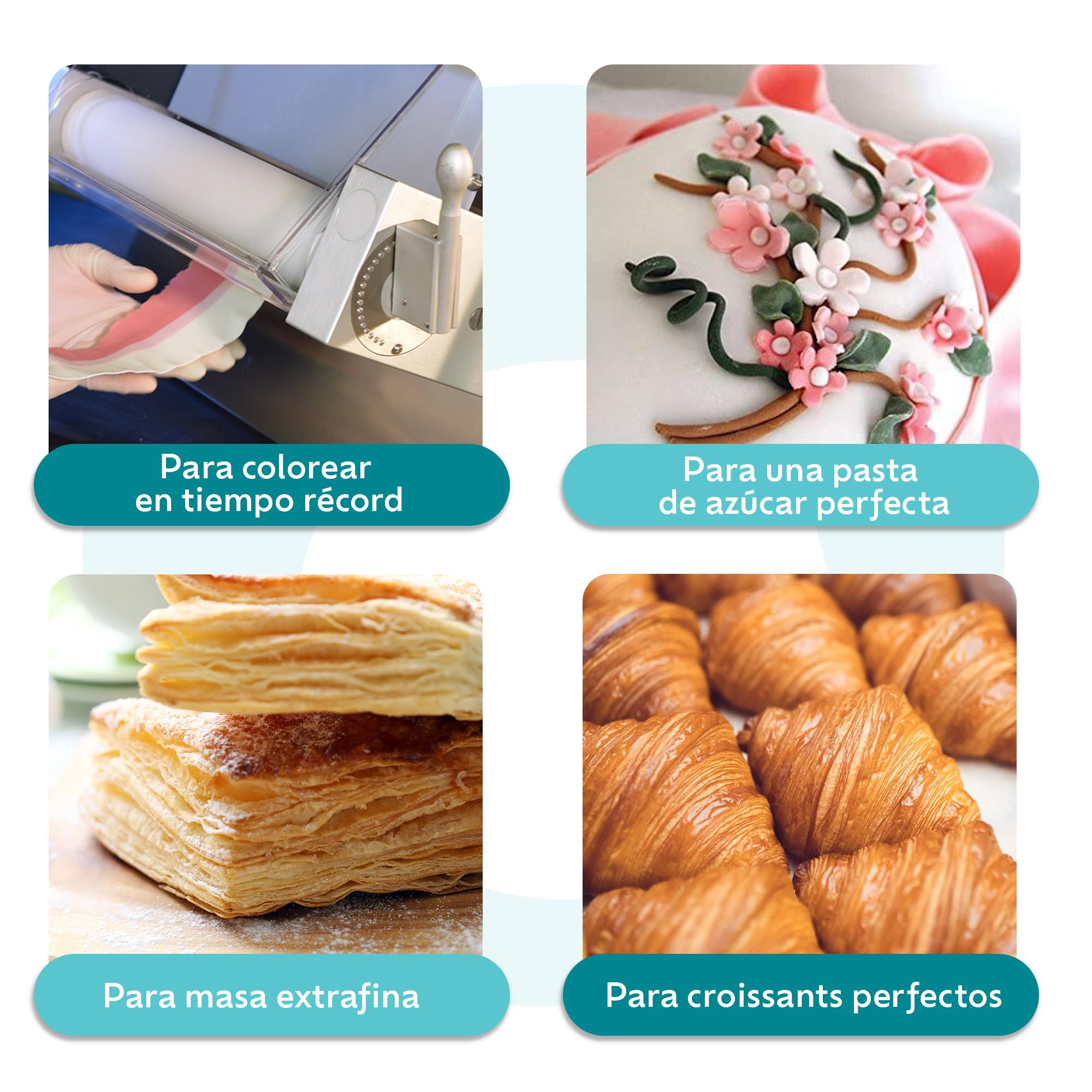 Pastaline Máquina Electrica Laminadora de Masa - Laminadora de Fondant Maxy Sfogly para Glaseado, Mazapán y Hojaldre | Máquina de Fondant de Fácil Instalación para Hogar o Pequeña Cocina Comercial