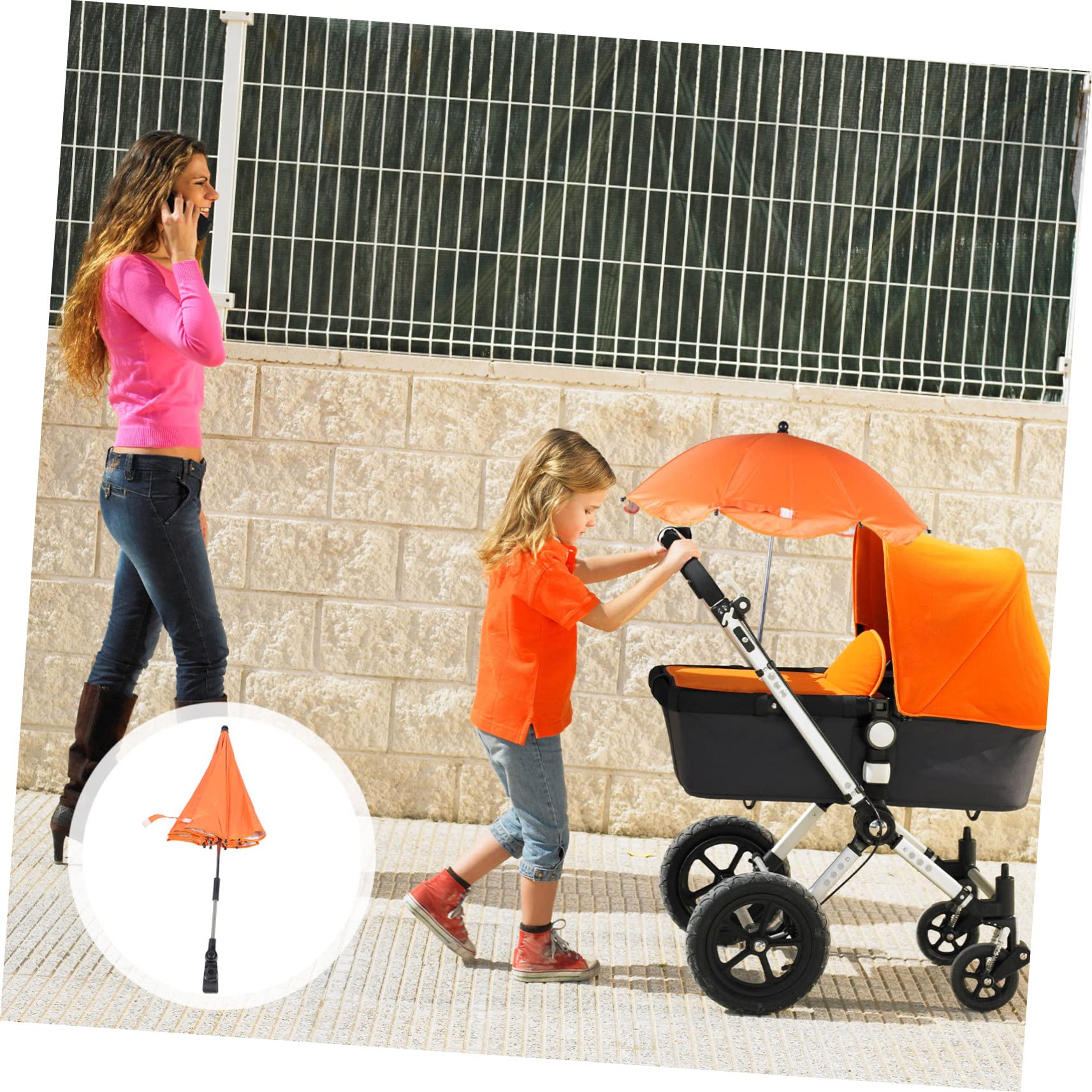 2piezas Sombrilla De Cochecito Uv Parasol Para Bebés Clip Rotatorio Protección Solar Para Carritos y Sillas De Reflectante