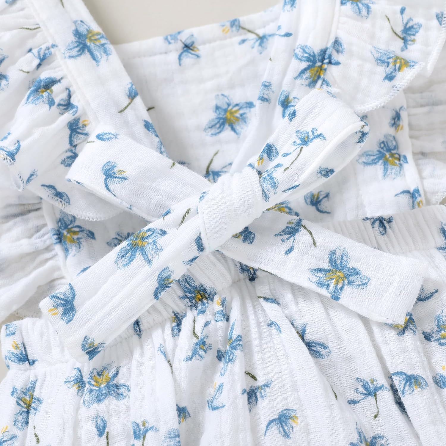 YOUNGER TREE Toddler Baby Girl Ruffled Sleeveless Romper Casual Summer Jumpsuit Cotton Linen Clothes - Image 7