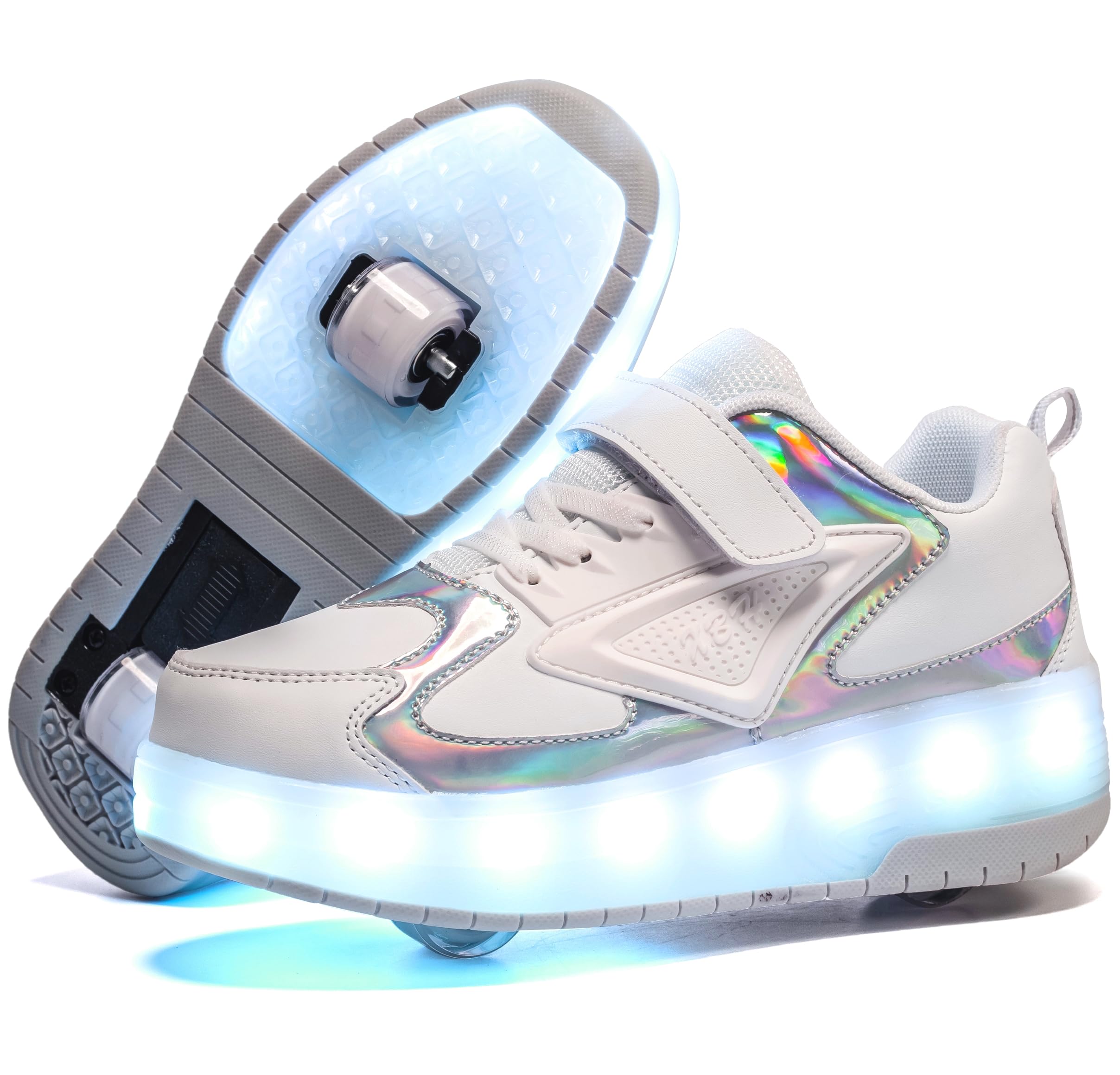 HHSTS Kids Shoes - New Upgraded with Wheels LED Light Color Shoes Shiny Roller Skates Skate Shoes Simple Kids Gifts Boys Girls The Best Gift for Party Birthday Christmas Day