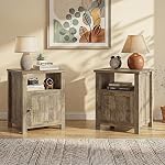 ChooChoo Ensemble de 2 Table de chevet ferme, Rustique Vintage Table d'appoint avec rangement pour chambre à coucher salon, blanc
