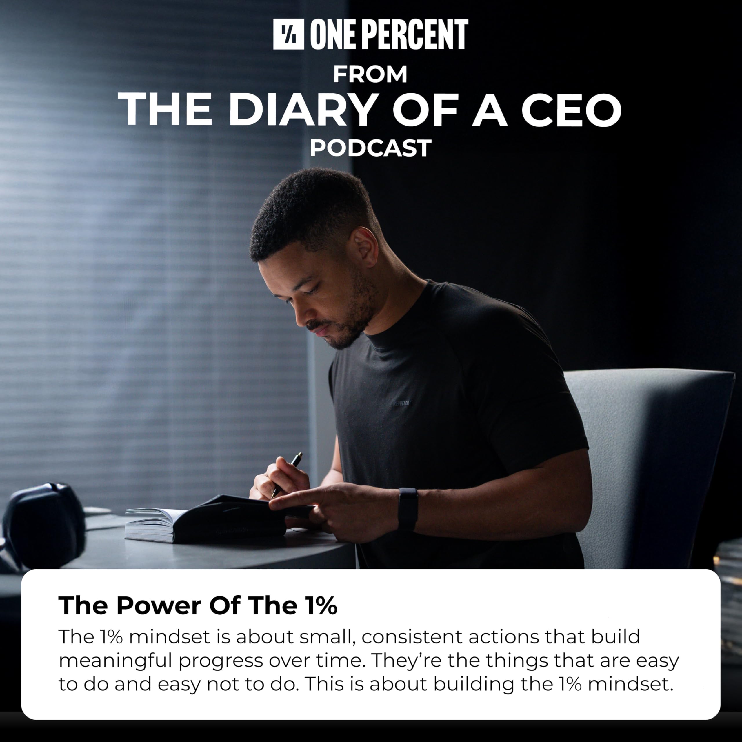 One Percent Tagebuch von Steven Bartlett – Vorgestellt im Podcast The Diary of a CEO – Geführtes Selbstverbesserungs- und Reflexionstagebuch für Männer und Frauen – 90-Tage-Motivations-Tagebuch