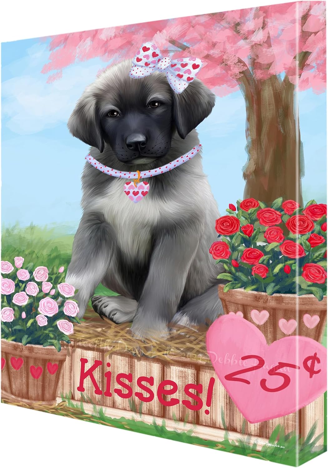Doggie of the Day Rosie with Anatolian Shepherd Dogs Canvas Wall Art - Premium Quality Ready to Hang Room Decor - Flat Rolled 11" x 14"
