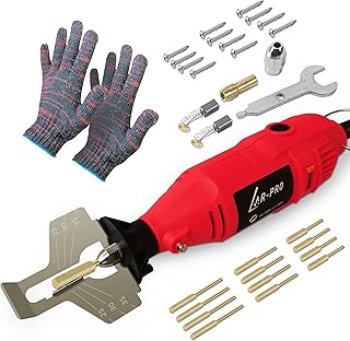 Complete Electric Chainsaw Sharpening Kit (5 Speed) - Includes 110V/180W Electric Chainsaw Chain Sharpener, 3 Sizes Diamond Sharpening Wheels, Angle Adjustment Guide and other Chainsaw Sharpening Tool