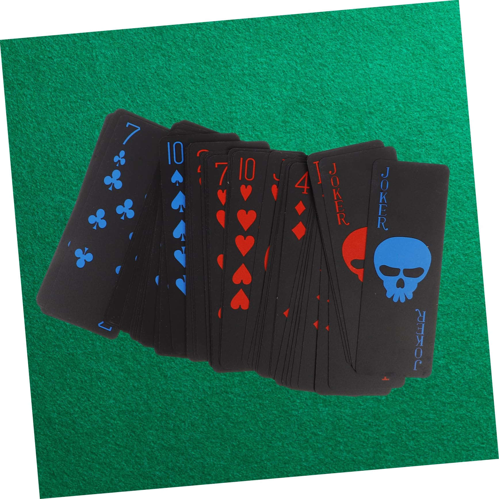Yardwe wasserdichte Pokerkarten Aus PVC Mit Kreativem Skull-Design Schwarz Und Blau Für Aufregende Spiele Im Freien Und Drinnen Für Erwachsene Und Partys