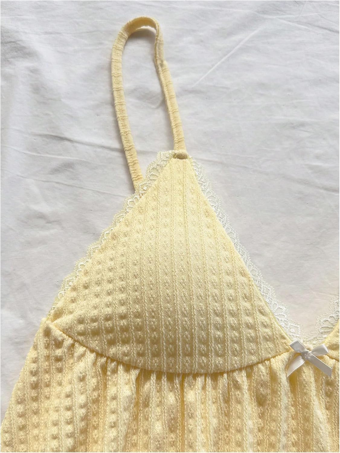 SHENHE Women's Y2k Pajamas 2 Piece Outfits V Neck Ruffle Babydoll Tank Cami and Shorts Pj Set - Image 3