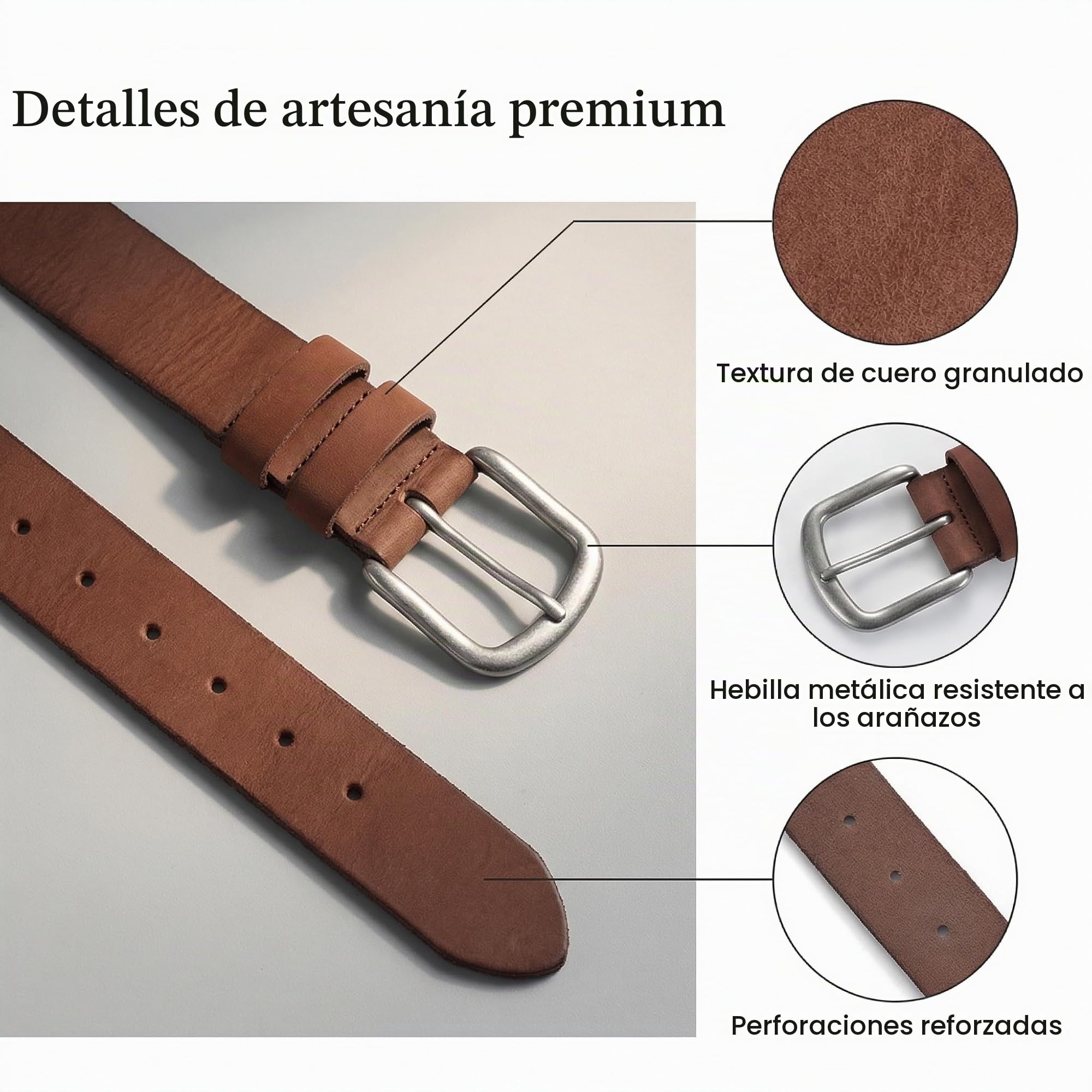 BELTER Cinturón para Hombre de Cuero Genuino Jean Cinturón Hombre 38mm - Caja de Regalo - Negro y Marrón