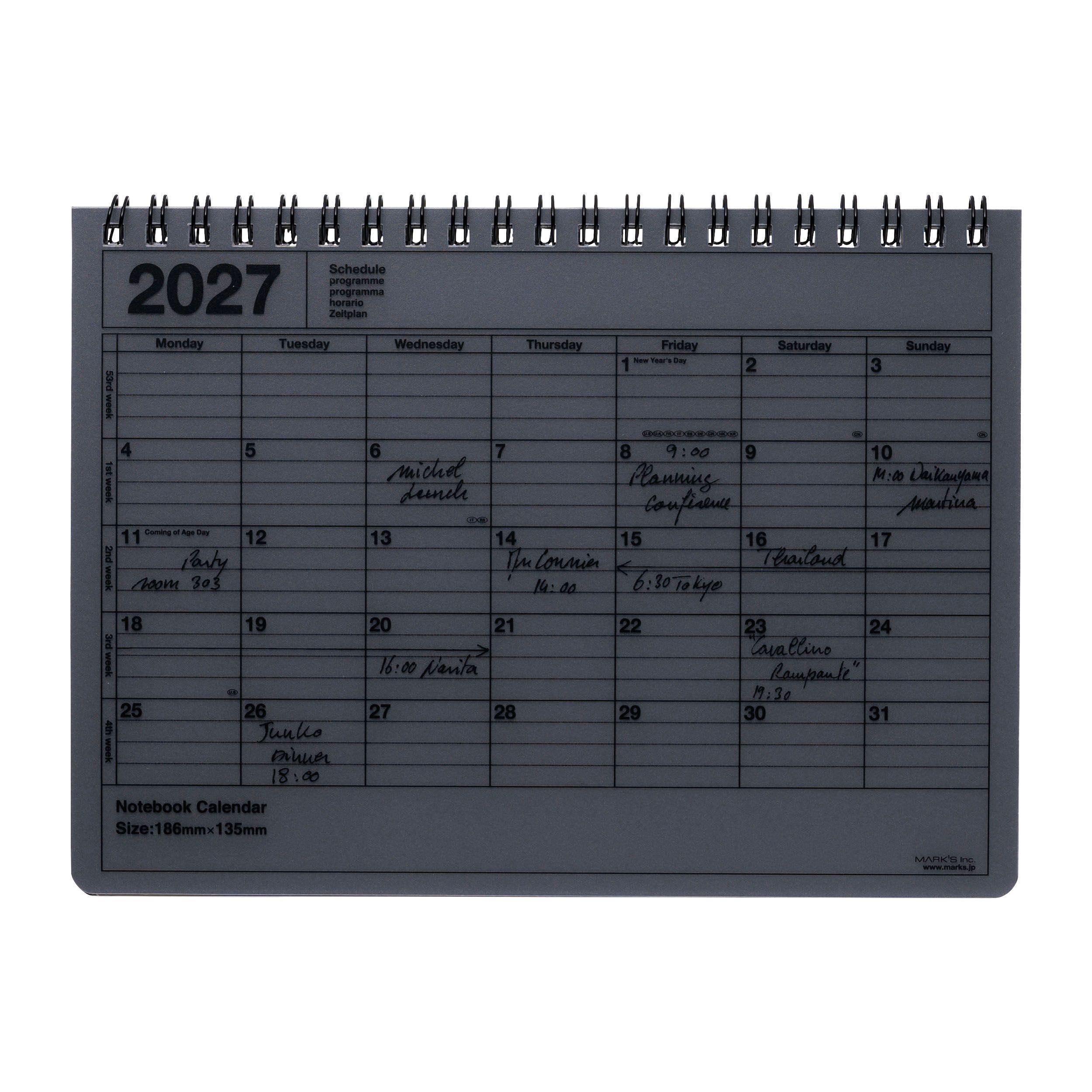 MARK'S 2027 Notebook Calendar S // Black