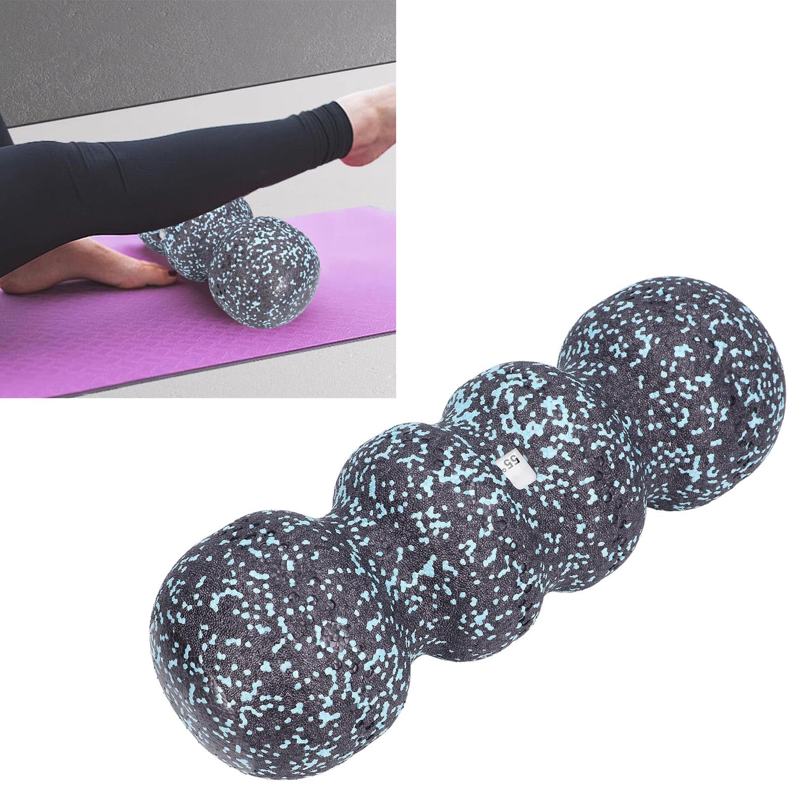 Rullo per Massaggio Muscolare con Rullo in Schiuma Rullo per Massaggio, Rilassamento Muscolare Nella Scanalatura, Protezione della Colonna Vertebrale, Cappello con estremità