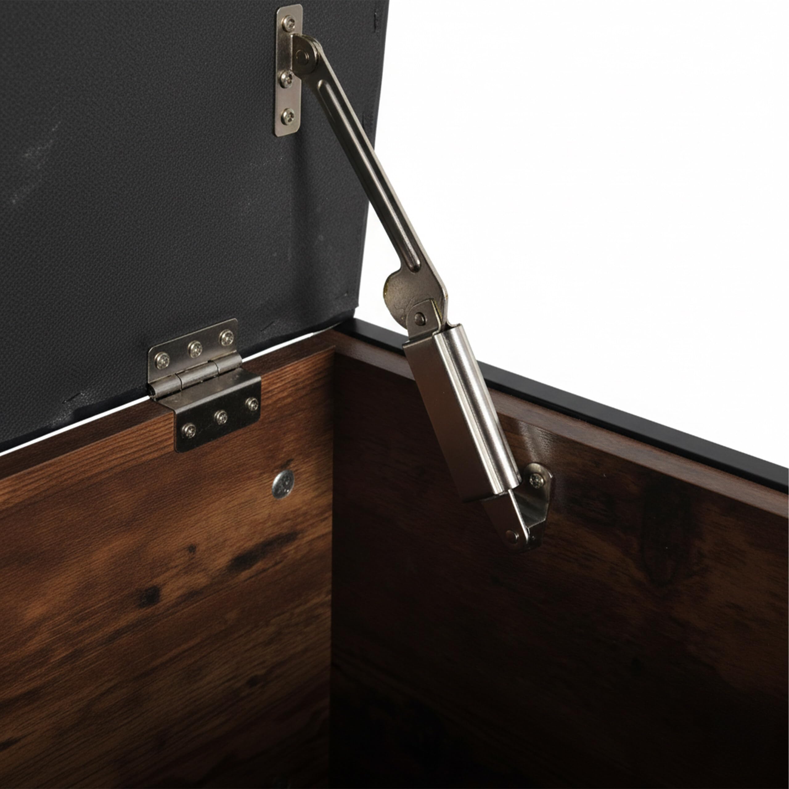 Relaxdays Panca Contenitore, Imbottita in Ecopelle, Industrial, 50x80x40 cm, Ingresso, Marrone