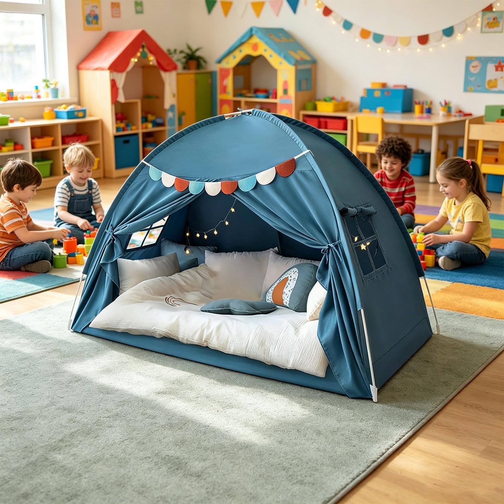 Tienda De Cama Individual para Niños Espacio Privado Transpirable
