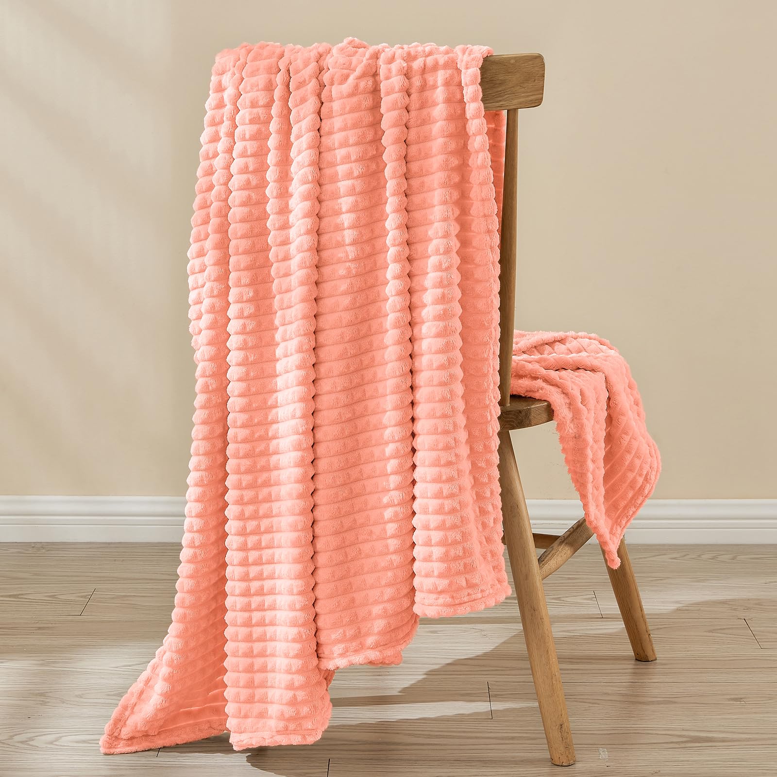 EMME Fleece Throw Blanket for Sofa Soft, Fluffy, 200 x 230cm, 3D Touch Experience, Warm Cozy Throw - Image 4