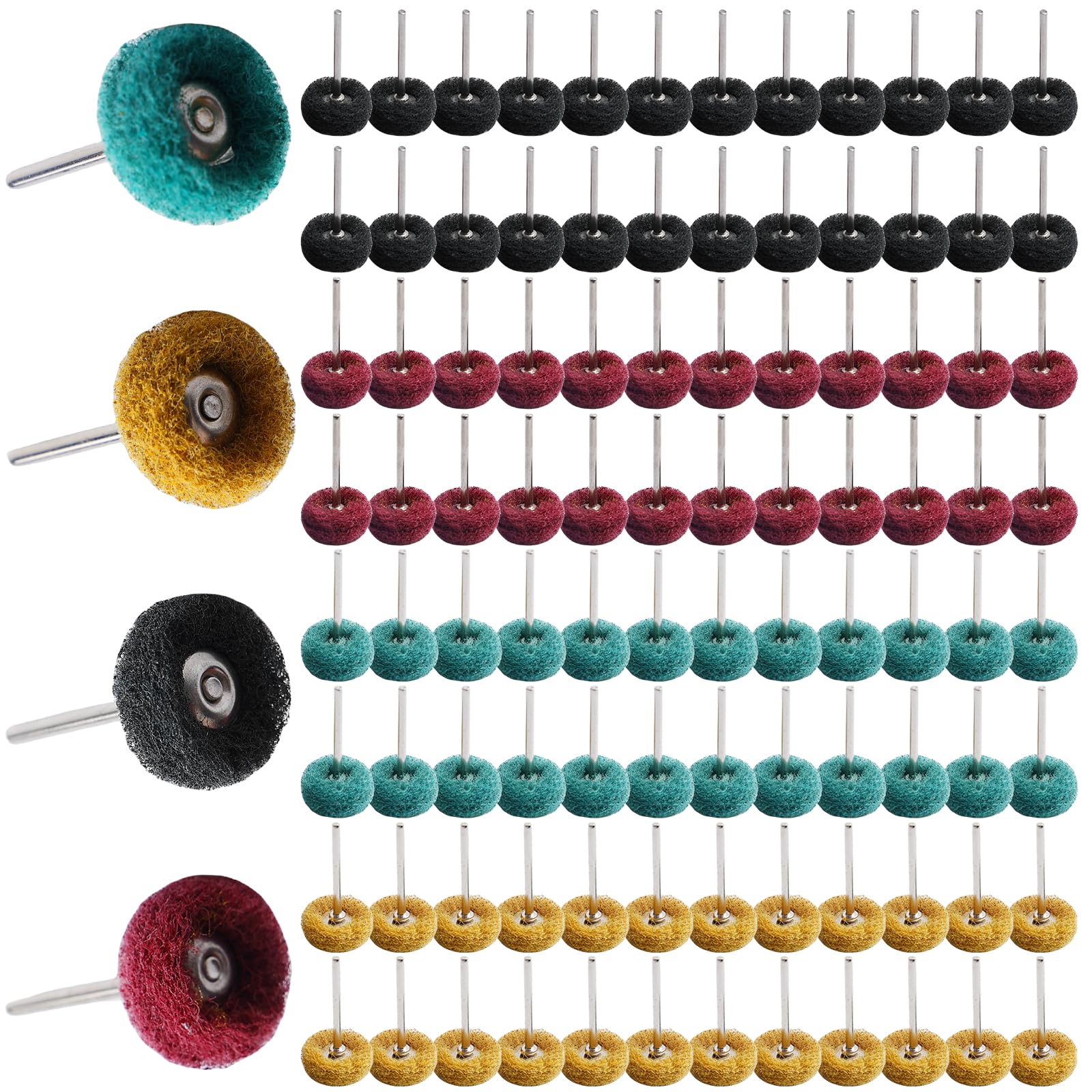 Set 100 dischi abrasivi 25 mm per Dremel, mini ruote abrasive fusto 3 mm