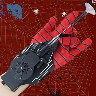 Spider Web Shooter Toys for Kids, 8 FT Web Shooter Wrist Toy-Rope Launcher for Kids, Superhero Cosplay Role Play Costume Props, Electric Take-up (Black)