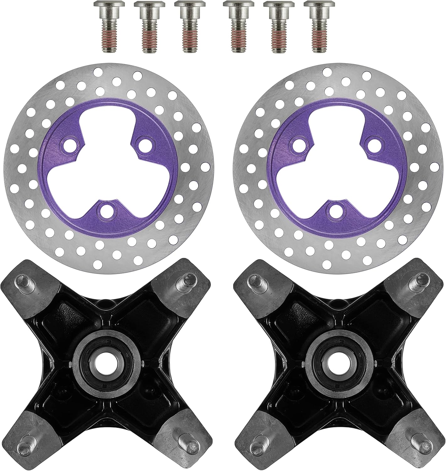 Caltric Front Left and Right Wheel Hub with Brake Disc Compatible with Honda Sportrax 400 TRX400EX 2X4 2005-2008