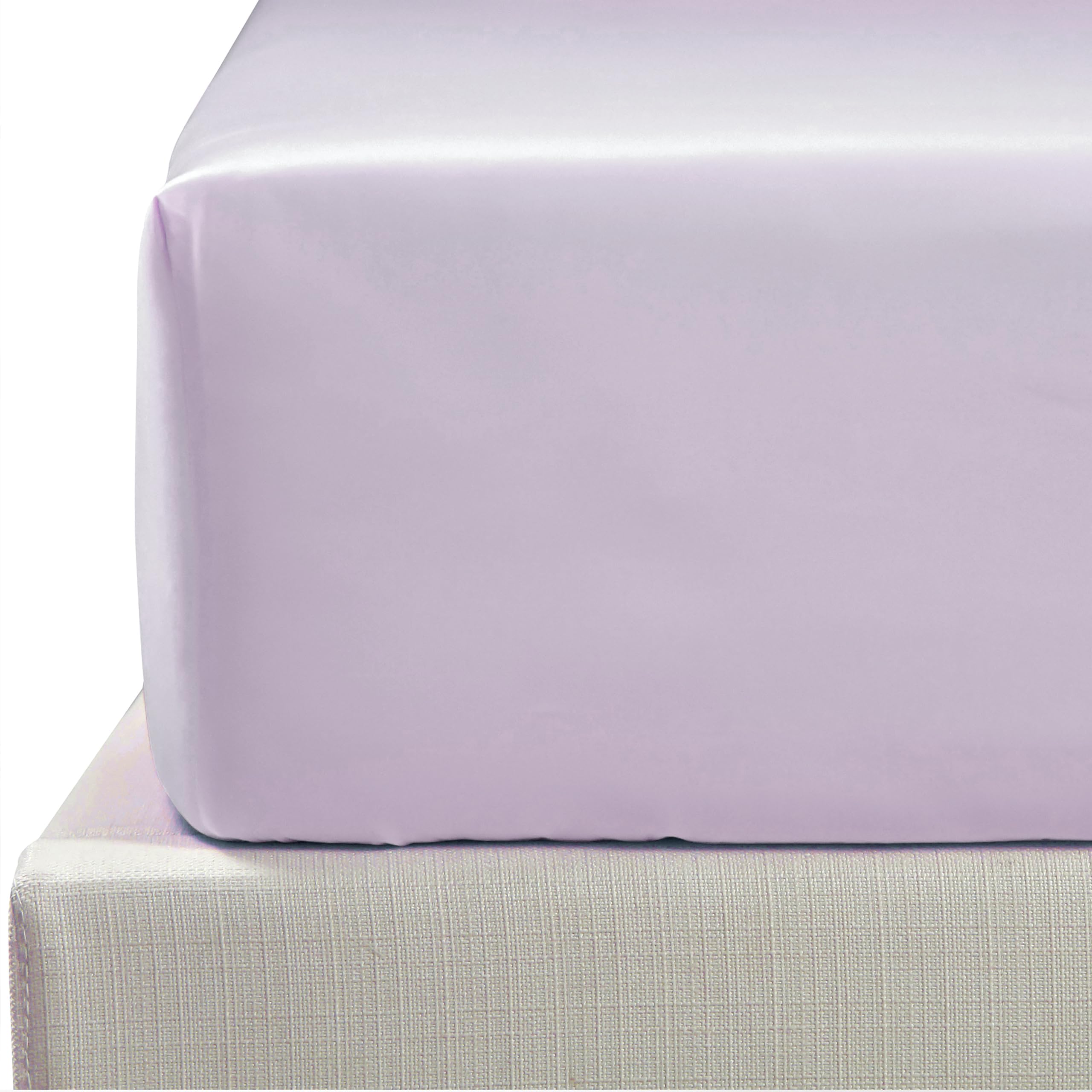 NTBAY 500 Thread Count 100% Egyptian Cotton King Fitted Sheet, Super Soft Cozy and Breathable Deep 12" / 30cm Fitted Bed Sheet, Light Purple