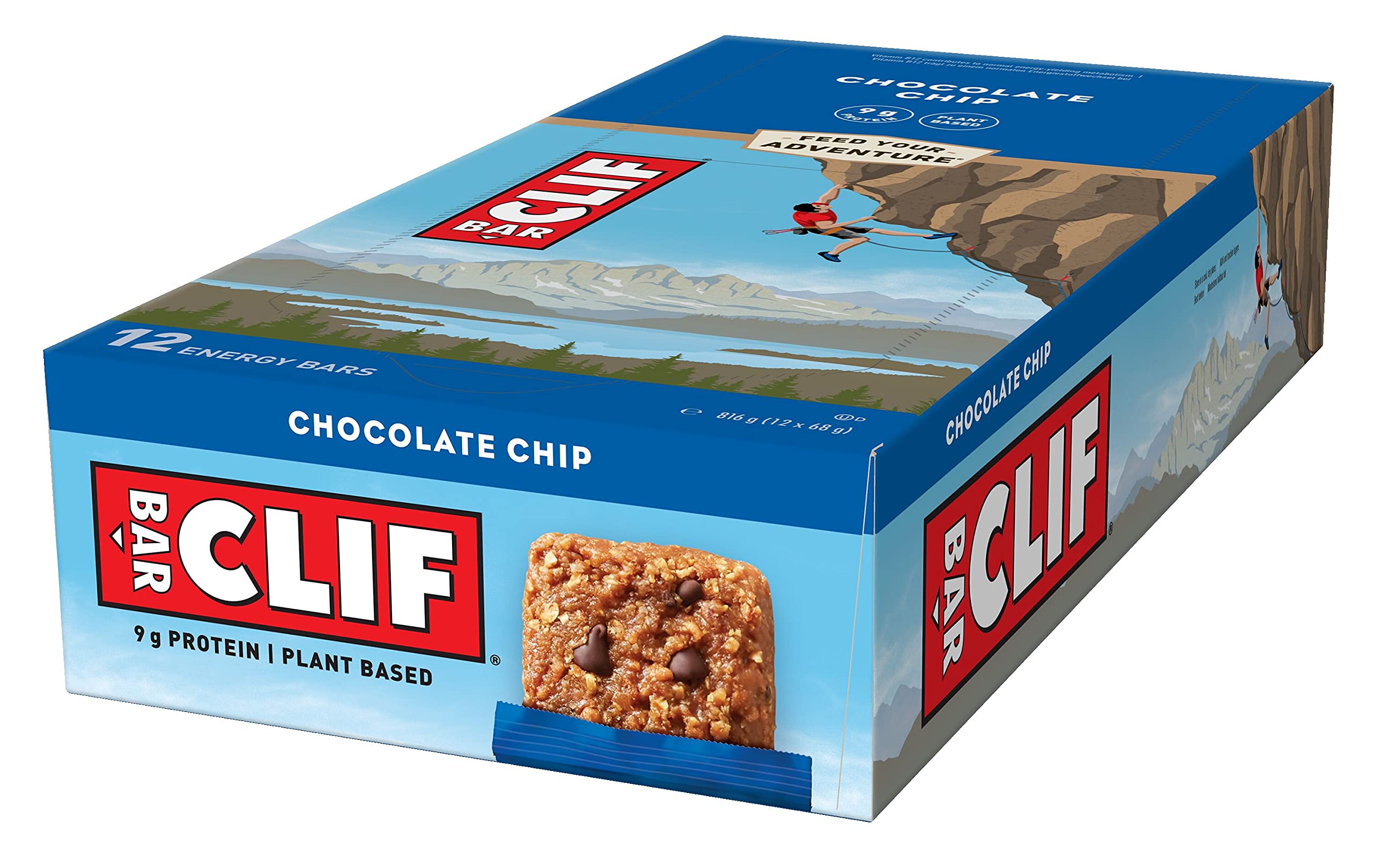 Clif Bar Boîte de 12 Barres Energétiques Pépites de Chocolat