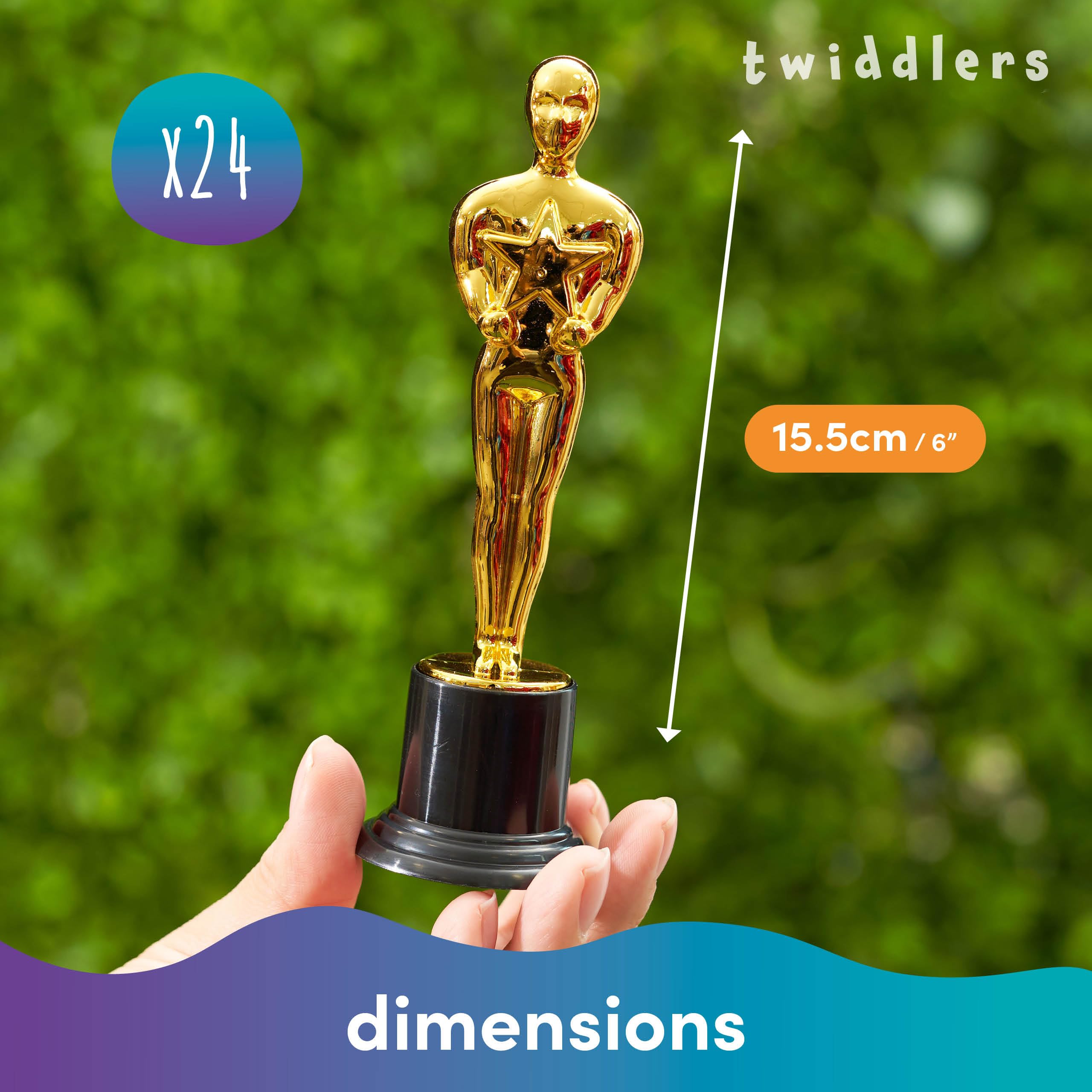 THE TWIDDLERS 24 Plastic Trophy Awards Winner Statue Set, 15.5cm / 6", Perfect for Drama Competitions Acting Classes, Dance - Image 2